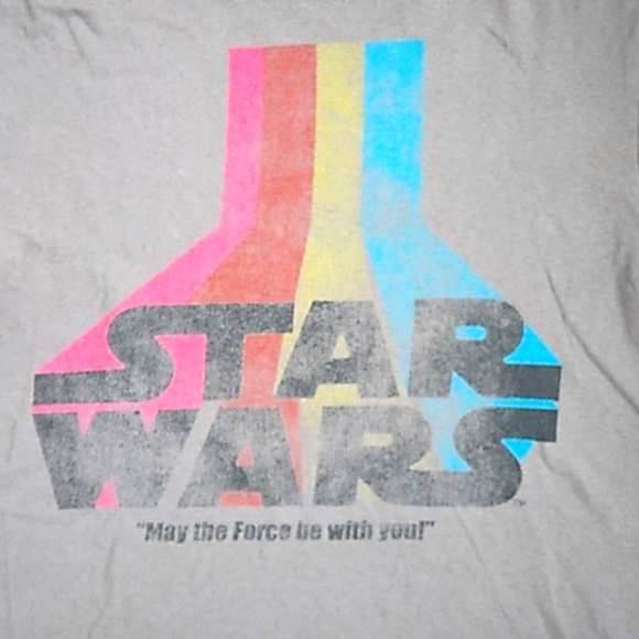 VTG Y2K STAR WARS MAY THE FORCE BE WITH YOU LUCAS FILMS WORN TEE MENS M - Picture 2 of 8